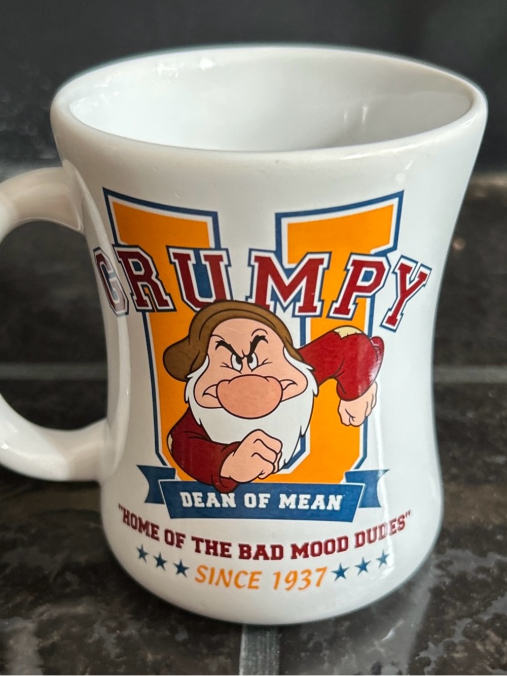 Authentic Disney Store Exclusive Grumpy "Dean of Mean" University Coffee Mug - Picture 4 of 8